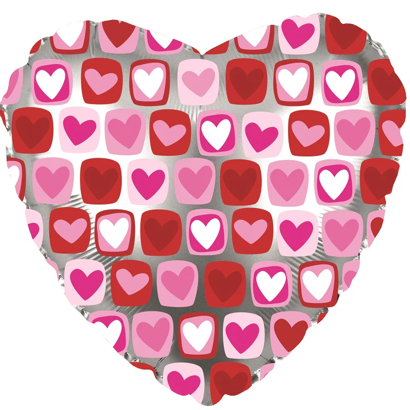 4.5" Airfill Only (Sticks Sold Separately) Heart Block Foil Balloon