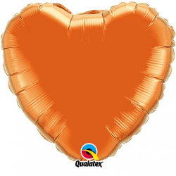 4" Airfill Only (Sticks Sold Separately) Orange Solid Color Heart Foil Balloon