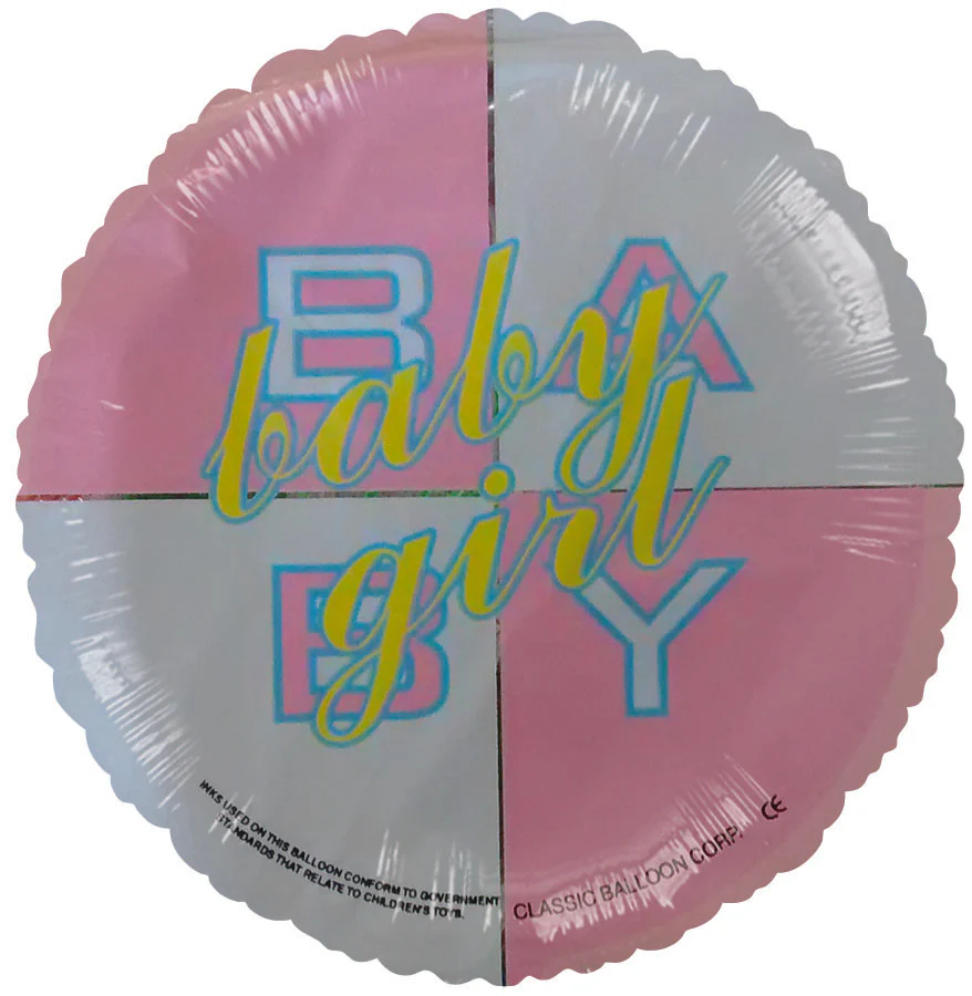 4" Airfill Only (Sticks Sold Separately) Baby Girl Block Balloon