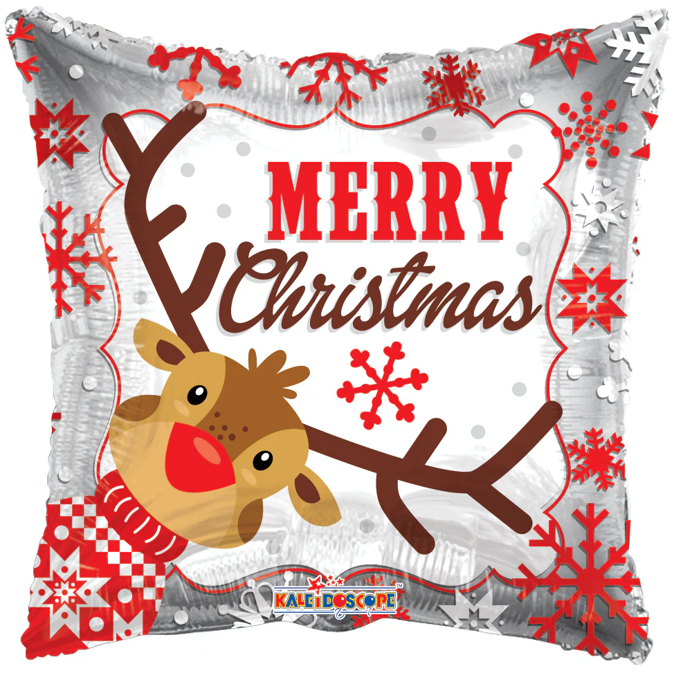 4" Airfill Only (Sticks Sold Separately) Balloon Happy Holidays Reindeer