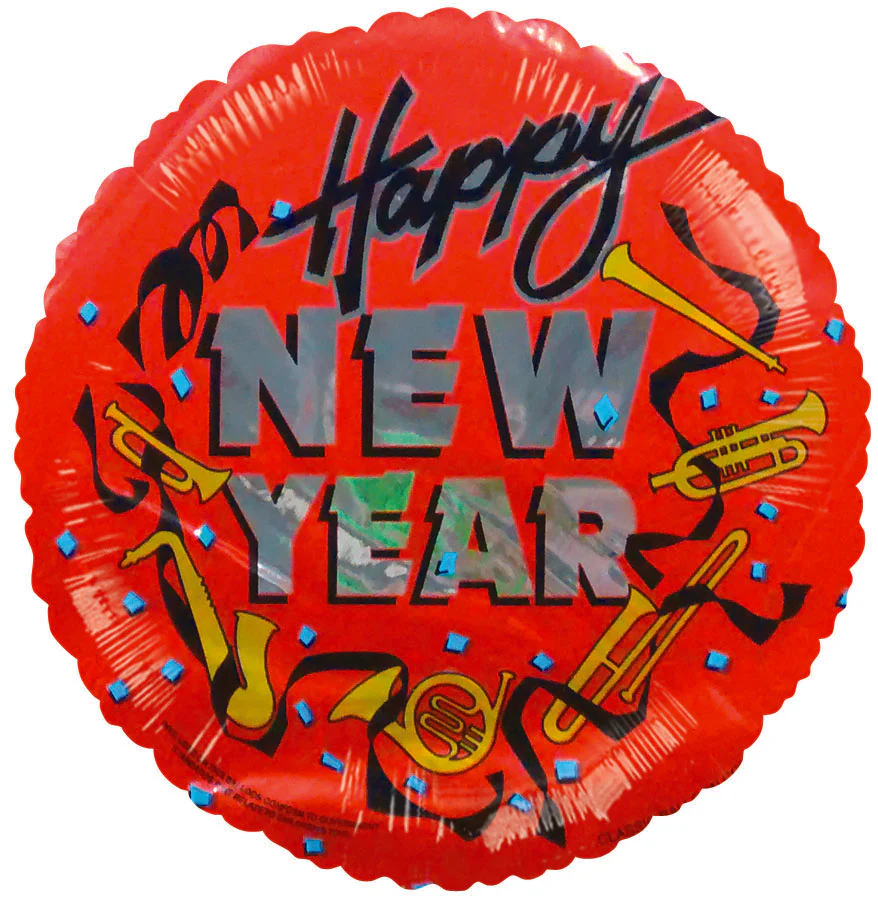 4" Airfill Only (Sticks Sold Separately) Balloon Happy New Years Red