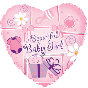 4" Airfill Only (Sticks Sold Separately) Beautiful Baby Girl Balloon