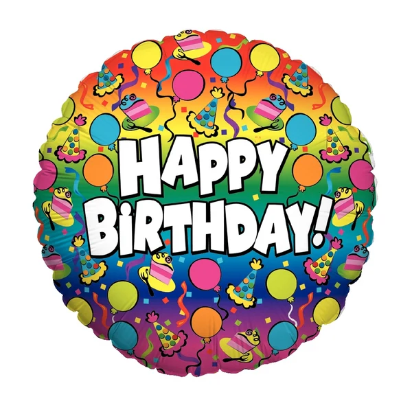4" Airfill Only (Sticks Sold Separately) Birthday Rainbow Balloons