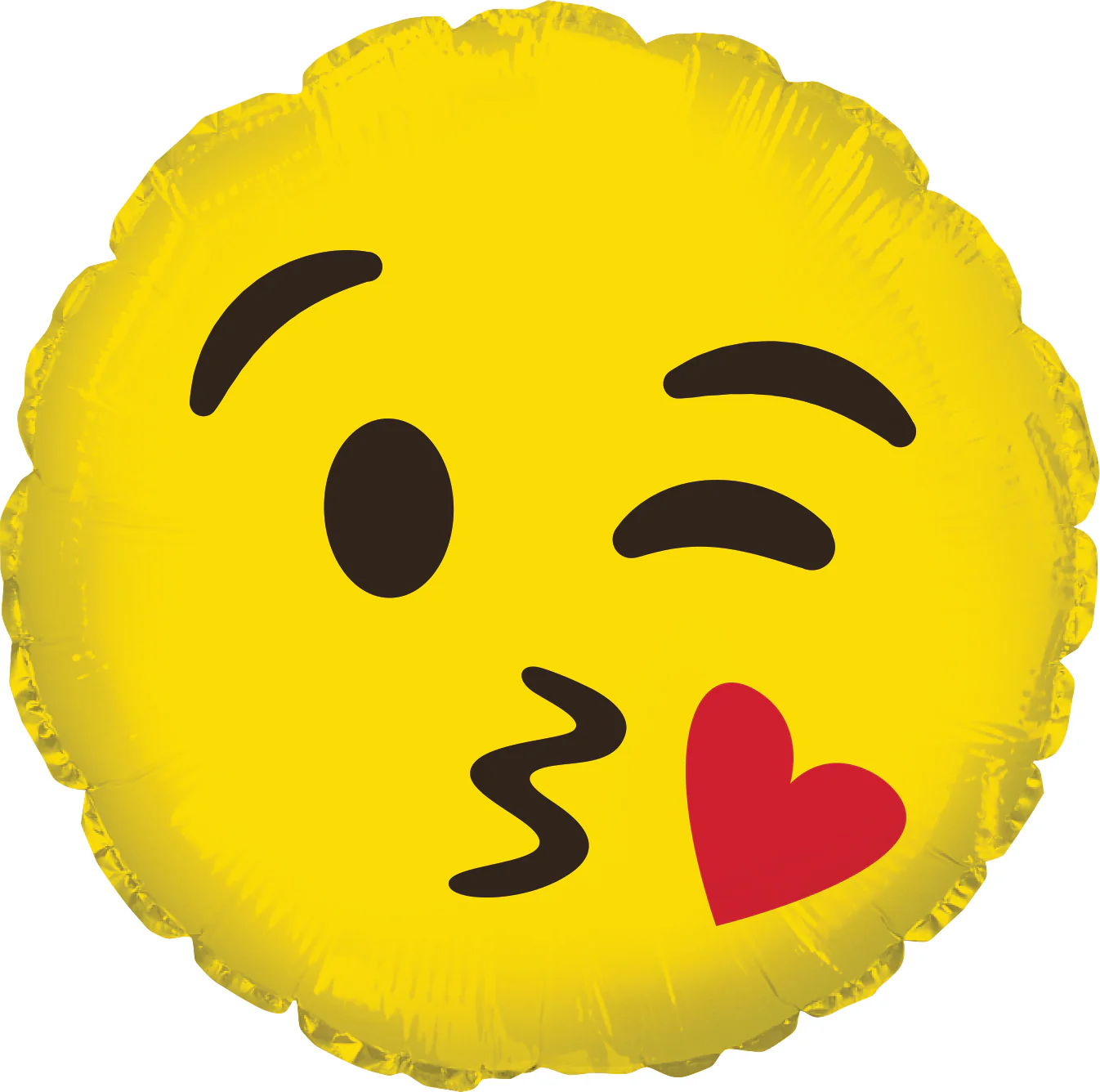 4" Airfill Only (Sticks Sold Separately) Blowing a Kiss Foil Balloon Emoji