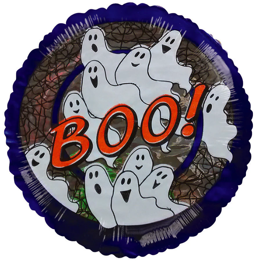 4" Airfill Only (Sticks Sold Separately) Boo Ghosts and Cobwebs Balloon