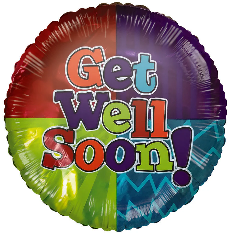 4" Airfill Only (Sticks Sold Separately) Get Well Soon Bright Colours Balloon