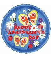 4" Airfill Only (Sticks Sold Separately) Happy Assistants Day Butterflies Balloon
