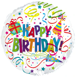 4" Airfill Only (Sticks Sold Separately) Happy Birthday Party Hat & Horn Balloon
