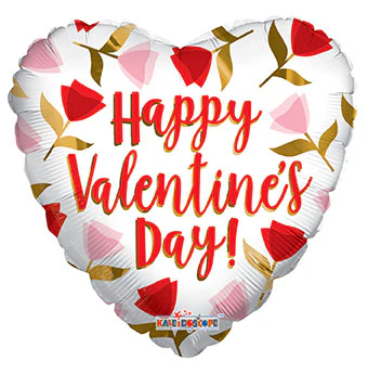4" Airfill Only (Sticks Sold Separately) Happy Valentine Day Roses Foil Balloon