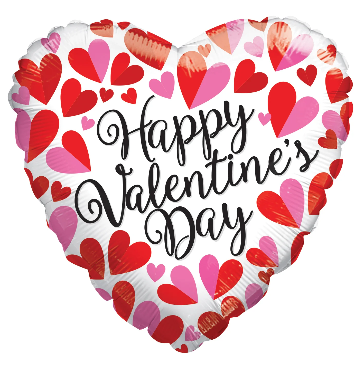 4" Airfill Only (Sticks Sold Separately) Happy Valentine's Day Divided Hearts Balloon