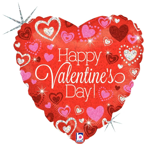 4" Airfill Only (Sticks Sold Separately) Holographic Balloon Sparkling Valentine's