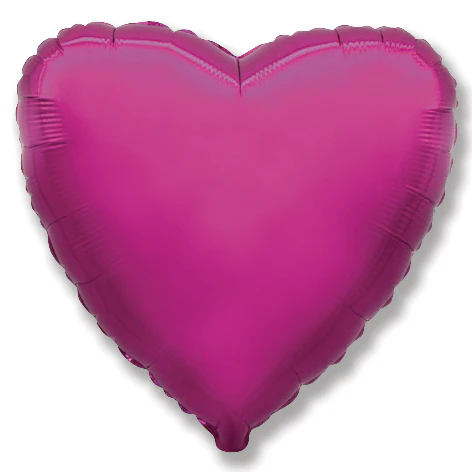4" Airfill Only (Sticks Sold Separately) Magenta Heart Foil Balloon
