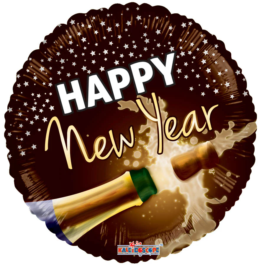4" Airfill Only (Sticks Sold Separately) New Year Champagne Balloon