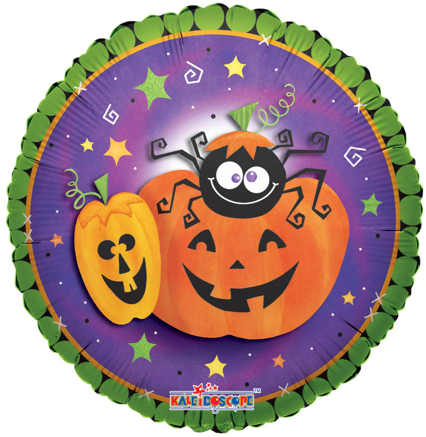 4" Airfill Only (Sticks Sold Separately) Pumpkin And Crazy Spider Balloon