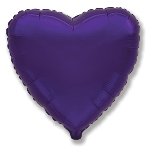 4" Airfill Only (Sticks Sold Separately) Violet Purple Heart Foil Balloon