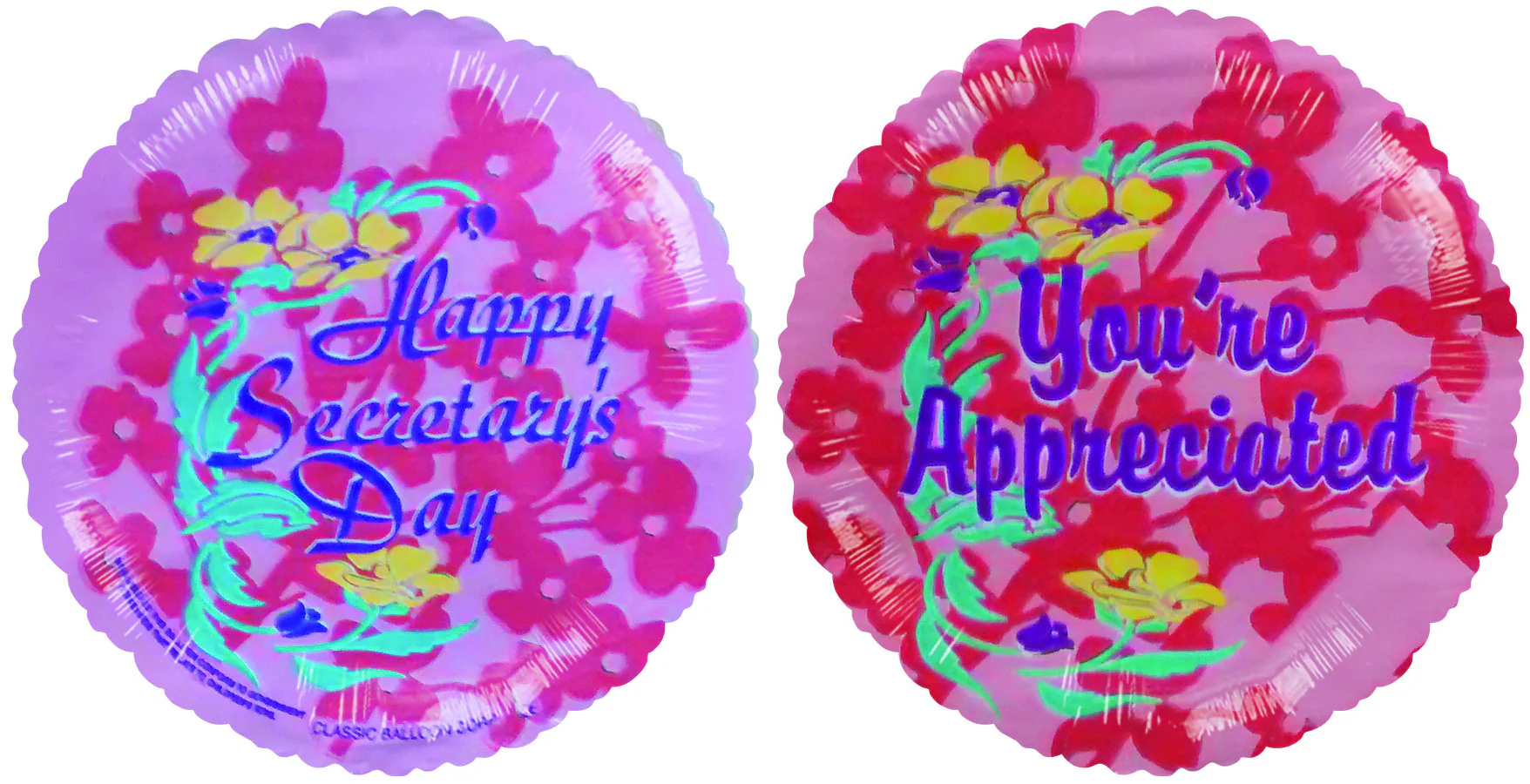 4" Airfill Only (Sticks Sold Separately) Secretary Day You're Appreciated Striped Balloon