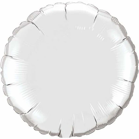 4" Airfill Only (Sticks Sold Separately) Silver Plain Foil Round Balloon