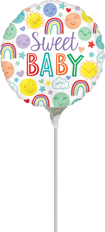 4" Airfill Only (Sticks Sold Separately) Sweet Baby Icons Foil Balloon
