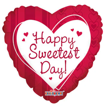 4" Airfill Only (Sticks Sold Separately) Sweetest Day Hearts & Lines Balloon