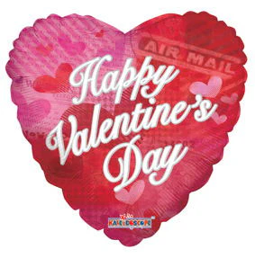 4" Happy Valentine's Day Balloon Air Mail (Sticks Sold Separately)