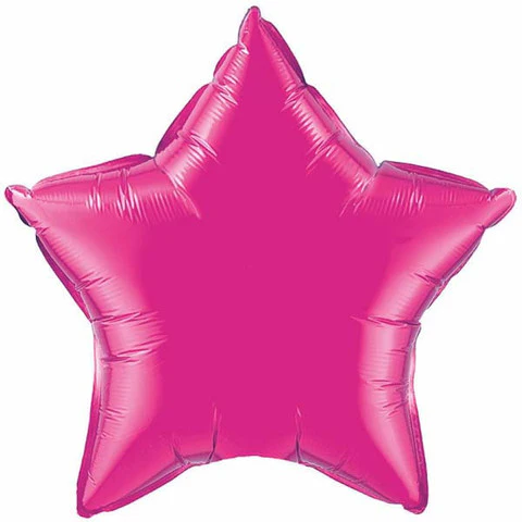 4" Magenta Solid Color Star Airfill Only (Sticks Sold Separately) Balloon