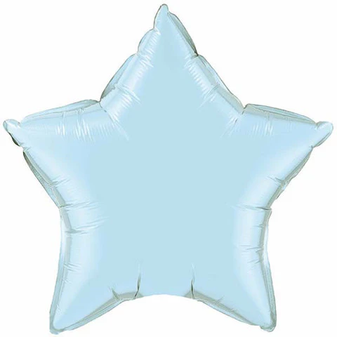 4" Pearl Light Blue Solid Color Star Airfill Only (Sticks Sold Separately) Balloon