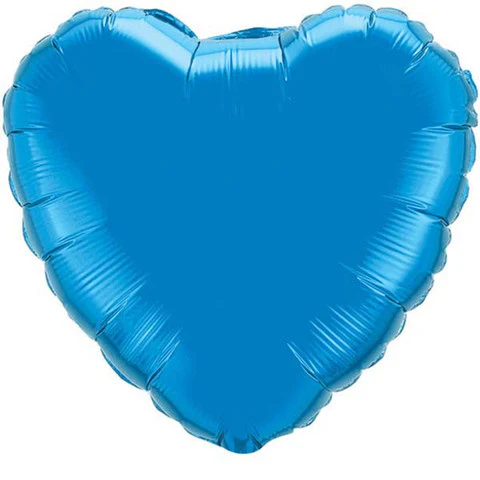 4" Sapphire Blue Solid Color Heart Airfill Only (Sticks Sold Separately) Balloon