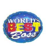 4" World's Best Boss Airfill Only (Sticks Sold Separately) Mylar Balloon