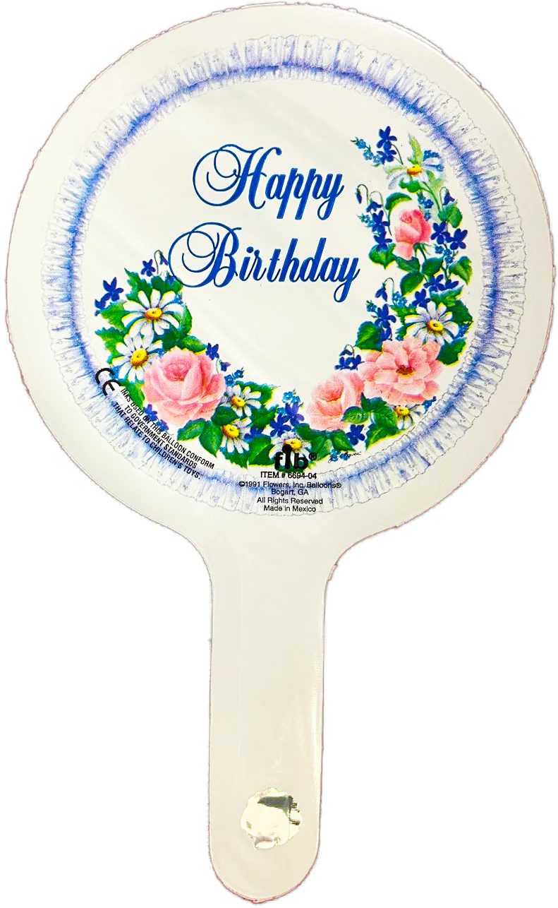 4" Airfill Only Requires Heat Sealing Happy Birthday Foil Balloon