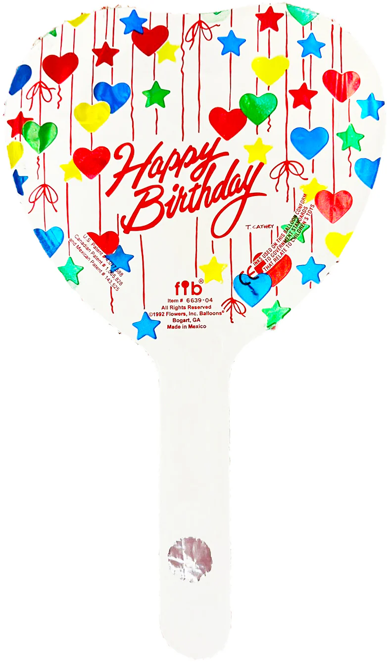 4" Airfill Only Requires Heat Sealing Happy Birthday Foil Balloon