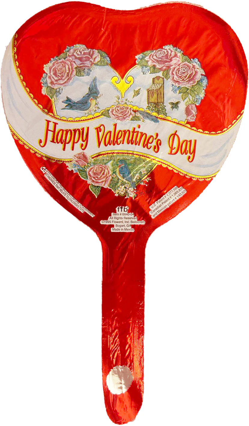 4" Airfill Only Requires Heat Sealing Happy Valentine's Day Foil Balloon