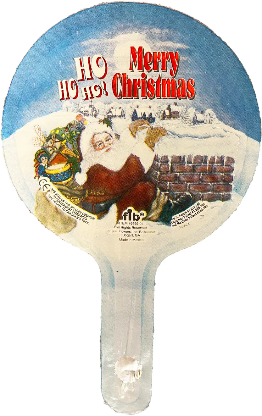 4" Airfill Only Requires Heat Sealing Merry Christmas Foil Balloon