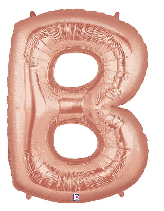 40" (34" Inflated) Foil Shape Megaloon Balloon Letter B Rose Gold