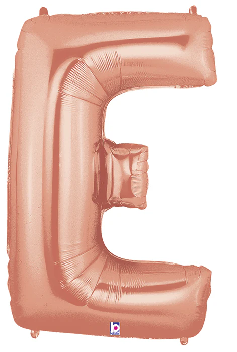 40" (34" Inflated) Foil Shape Megaloon Balloon Letter E Rose Gold
