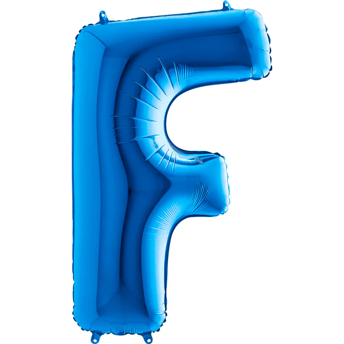 40" (34" Inflated) Foil Shape Megaloon Balloon Letter F Blue