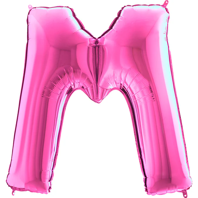 40" (34" Inflated) Foil Shape Megaloon Balloon Letter M Fuchsia/Pink