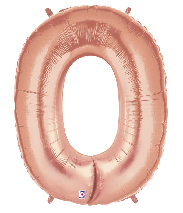 40" (34" Inflated) Foil Shape Megaloon Balloon Letter O Rose Gold
