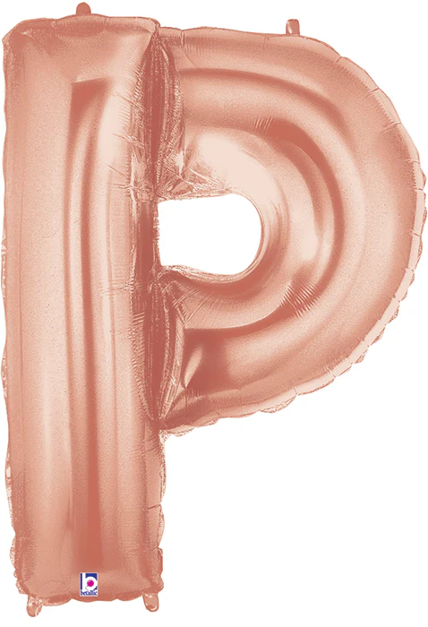 40" (34" Inflated) Foil Shape Megaloon Balloon Letter P Rose Gold