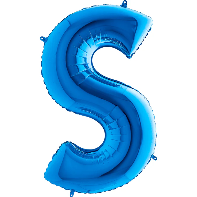 40" (34" Inflated) Foil Shape Megaloon Balloon Letter S Blue