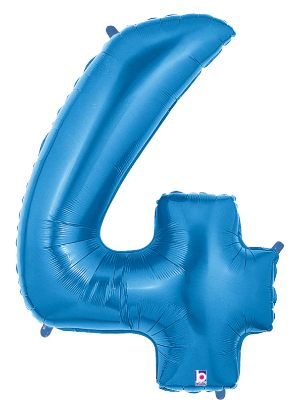 40" (34" Inflated) Large Number Balloon 4 Blue