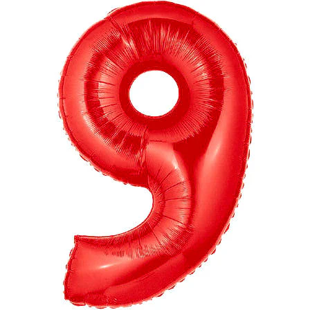 40" (34" Inflated) Large Number Balloon 9 Red