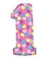 40" (34" Inflated) Megaloon Balloon First Birthday Girl