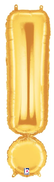 40" (34" Inflated) Megaloon Foil Balloon Exclamation Point ( ! ) Gold