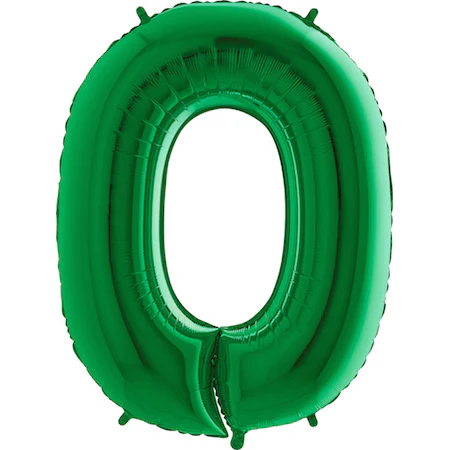 40" (34" Inflated) Megaloon Foil Shape 0 Green Number Balloon