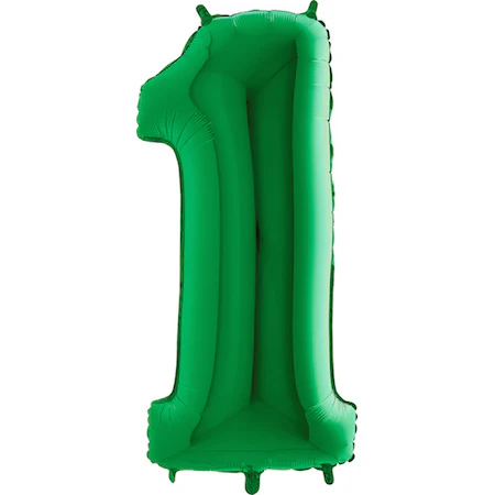 40" (34" Inflated) Megaloon Foil Shape 1 Green Number Balloon