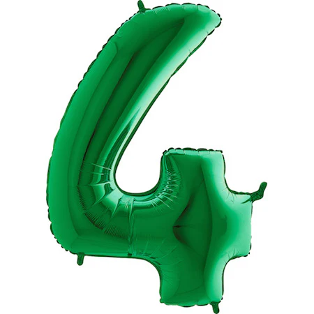 40" (34" Inflated) Megaloon Foil Shape 4 Green Number Balloon