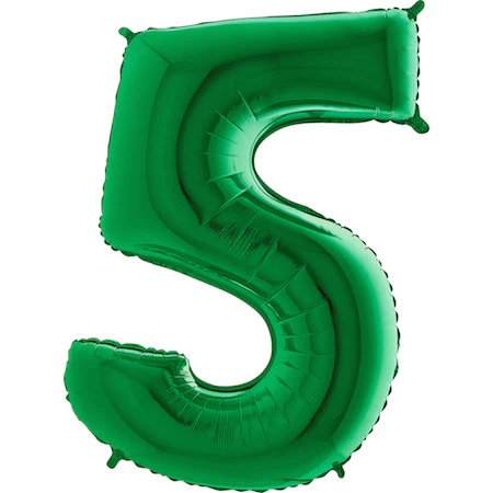 40" (34" Inflated) Megaloon Foil Shape 5 Green Number Balloon