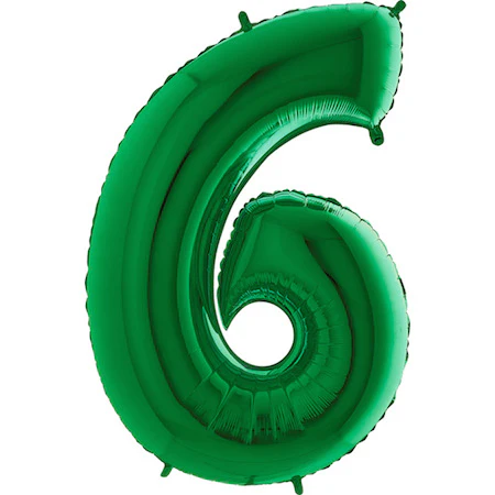 40" (34" Inflated) Megaloon Foil Shape 6 Green Number Balloon