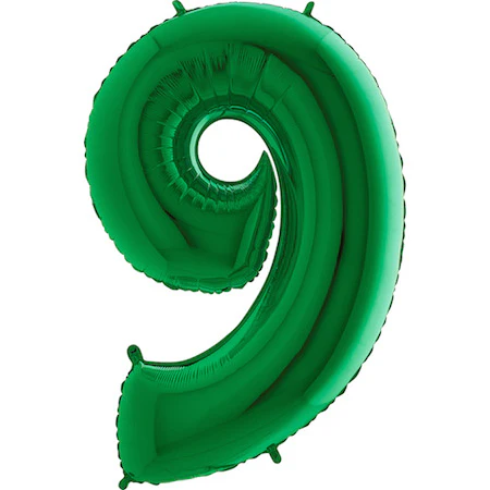 40" (34" Inflated) Megaloon Foil Shape 9 Green Number Balloon