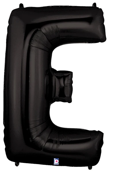 40" (34" Inflated) Megaloon Large Foil Letter Shape Balloon E Black